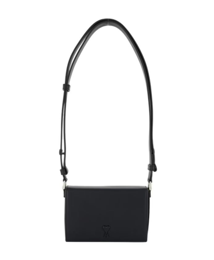 Black Leather Crossbody Shoulder Bag