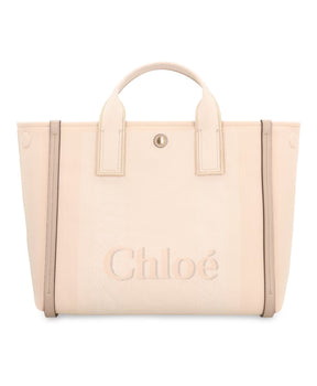 Canvas Tote Bag with Leather Details