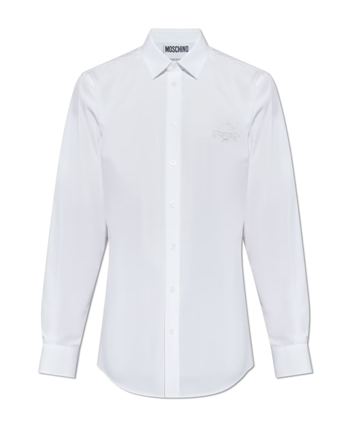 Moschino Cotton shirt with embroidered logo