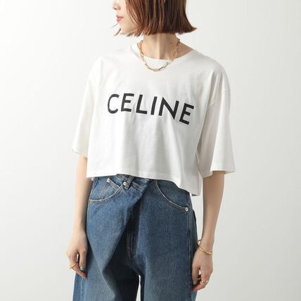 CELINE T-shirt Short Sleeve Cropped Length