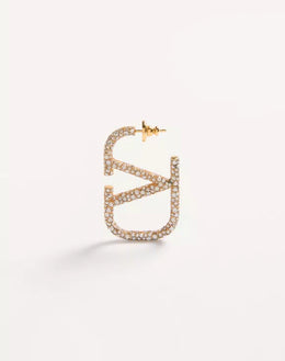 Vlogo Signature Earrings In Metal And Swarovski Crystals