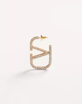 Vlogo Signature Earrings In Metal And Swarovski Crystals