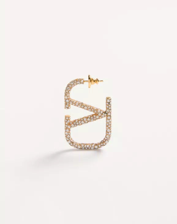 Vlogo Signature Earrings In Metal And Swarovski Crystals