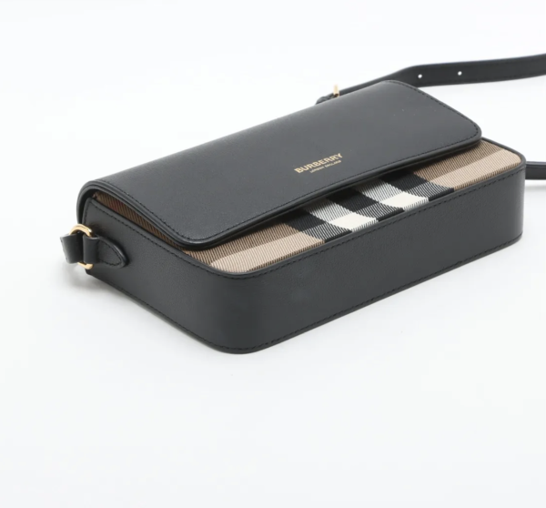 Burberry Hampshire Small House Check and Leather Crossbody Bag