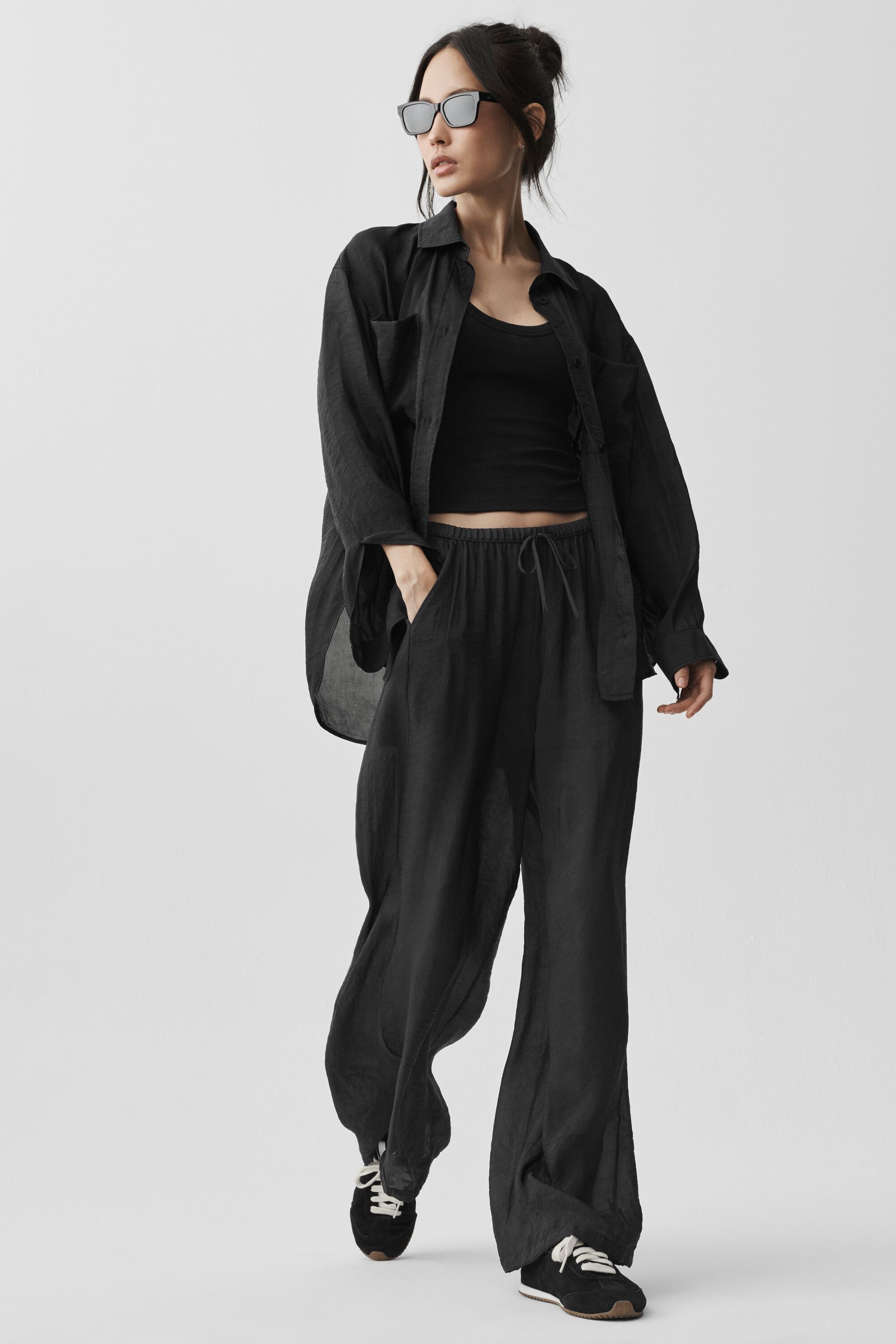 Semi-Sheer Golden Hour High-Waist Straight Leg Pant