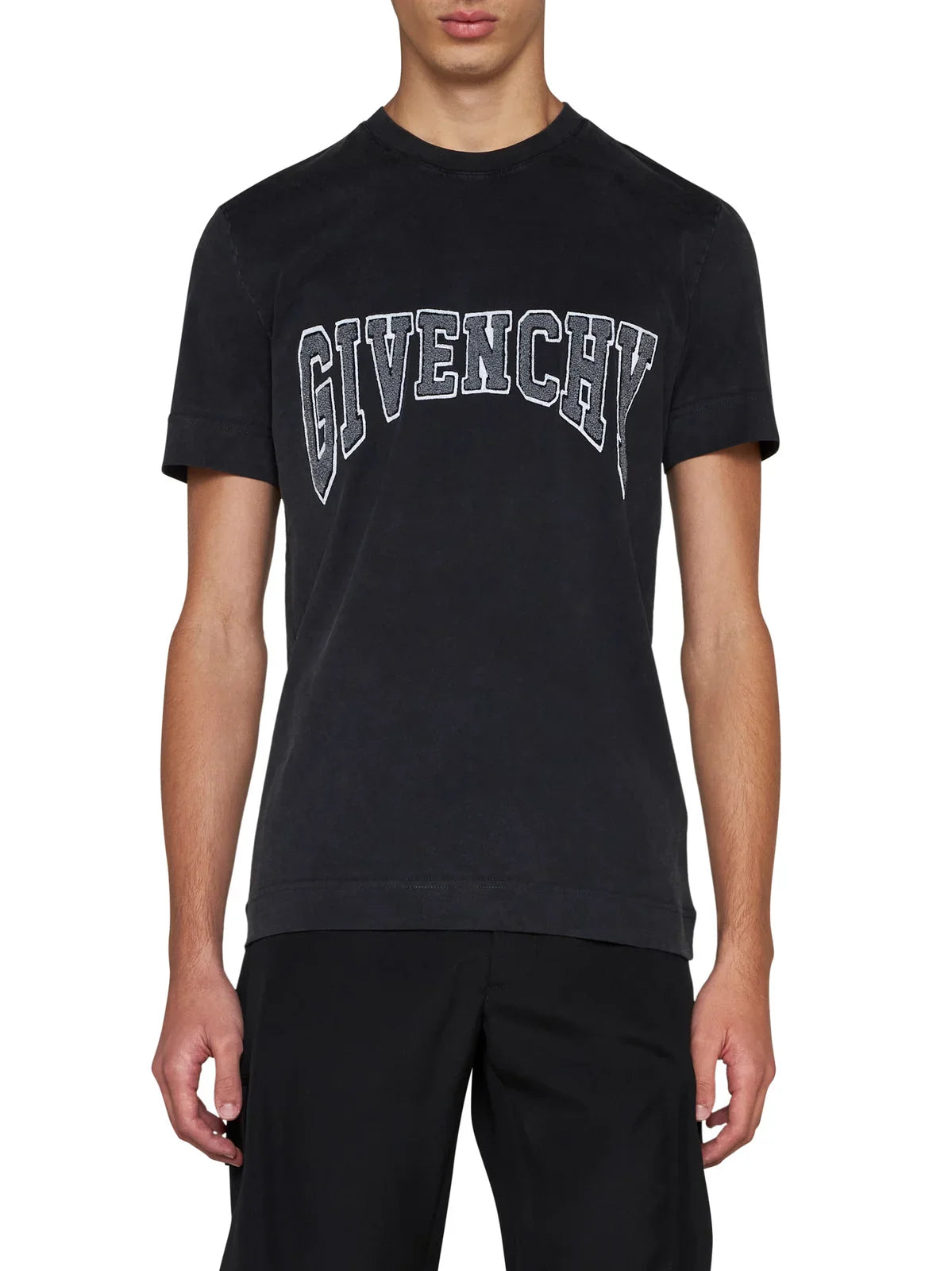 Givenchy Embroidered Logo  Patch T-Shirt in  Black
