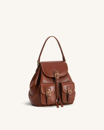 Harper Buckle Pocket Backpack - Black