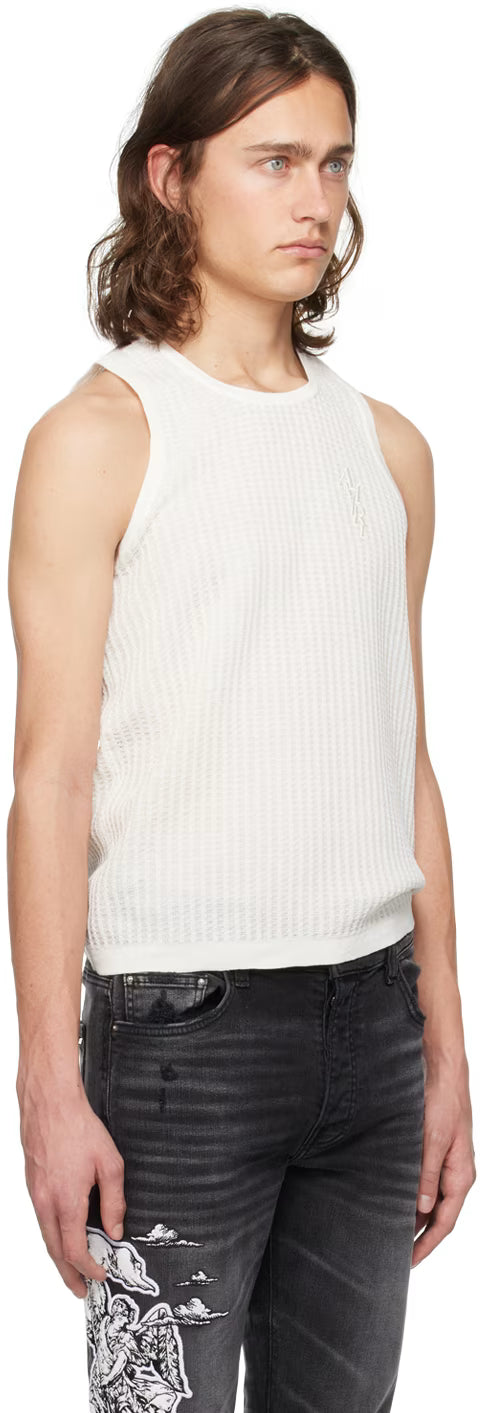 White Waffle Tank Top