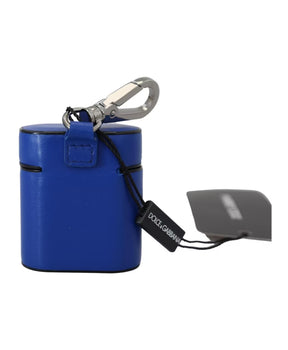 Fashionable Blue Leather Airpods Case