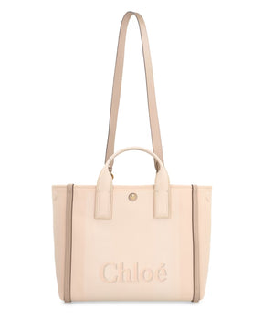 Canvas Tote Bag with Leather Details
