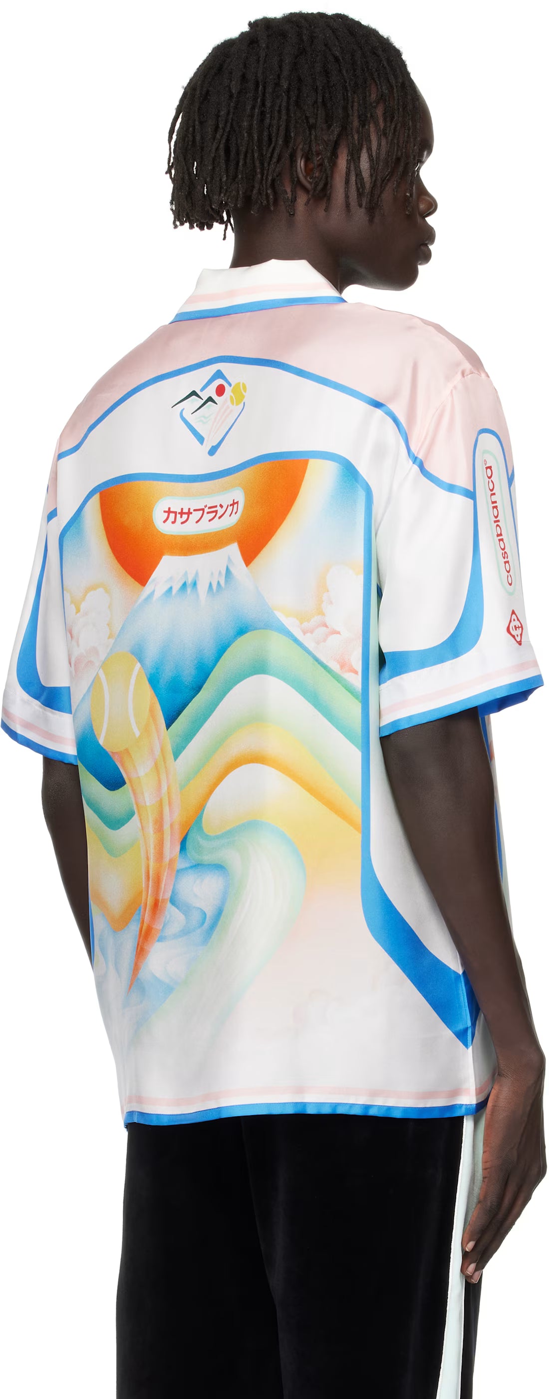 Multicolor Fuji Dream Short Sleeve Silk Shirt