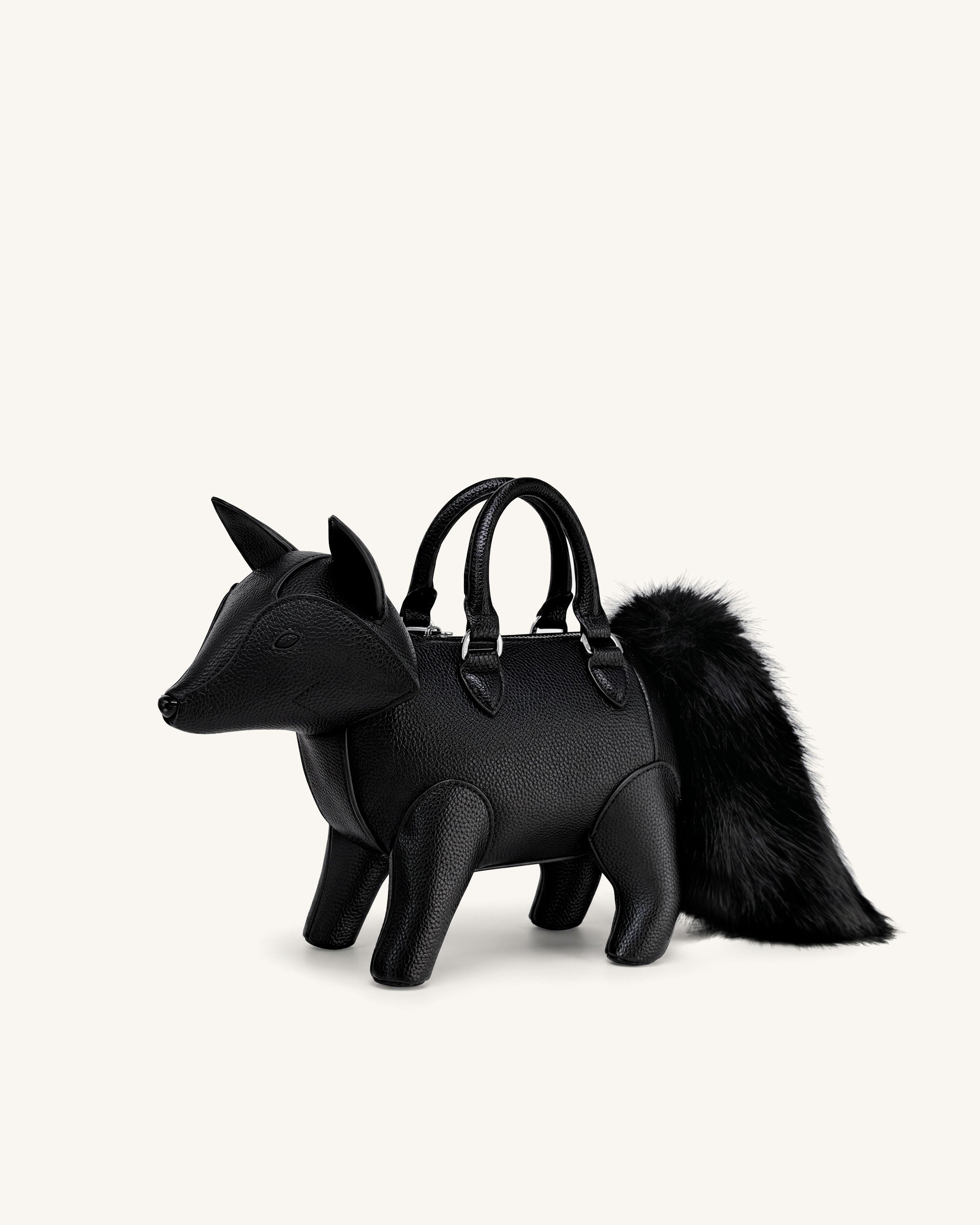 Kai Fox Shaped Top Handle Bag - Black