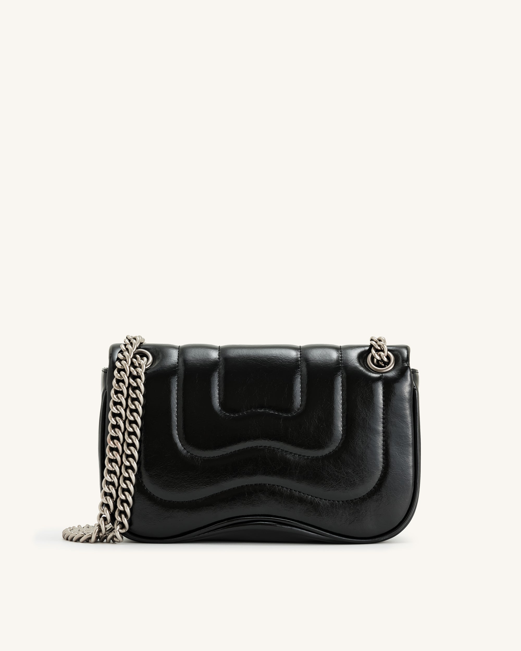 Tina Quilted Chain Crossbody - Deep Claret Brown