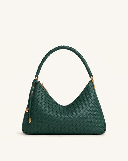 Lorena Woven Shoulder Bag - Black