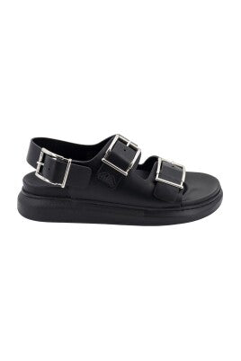 Black Sandals with Adjustable Buckles
