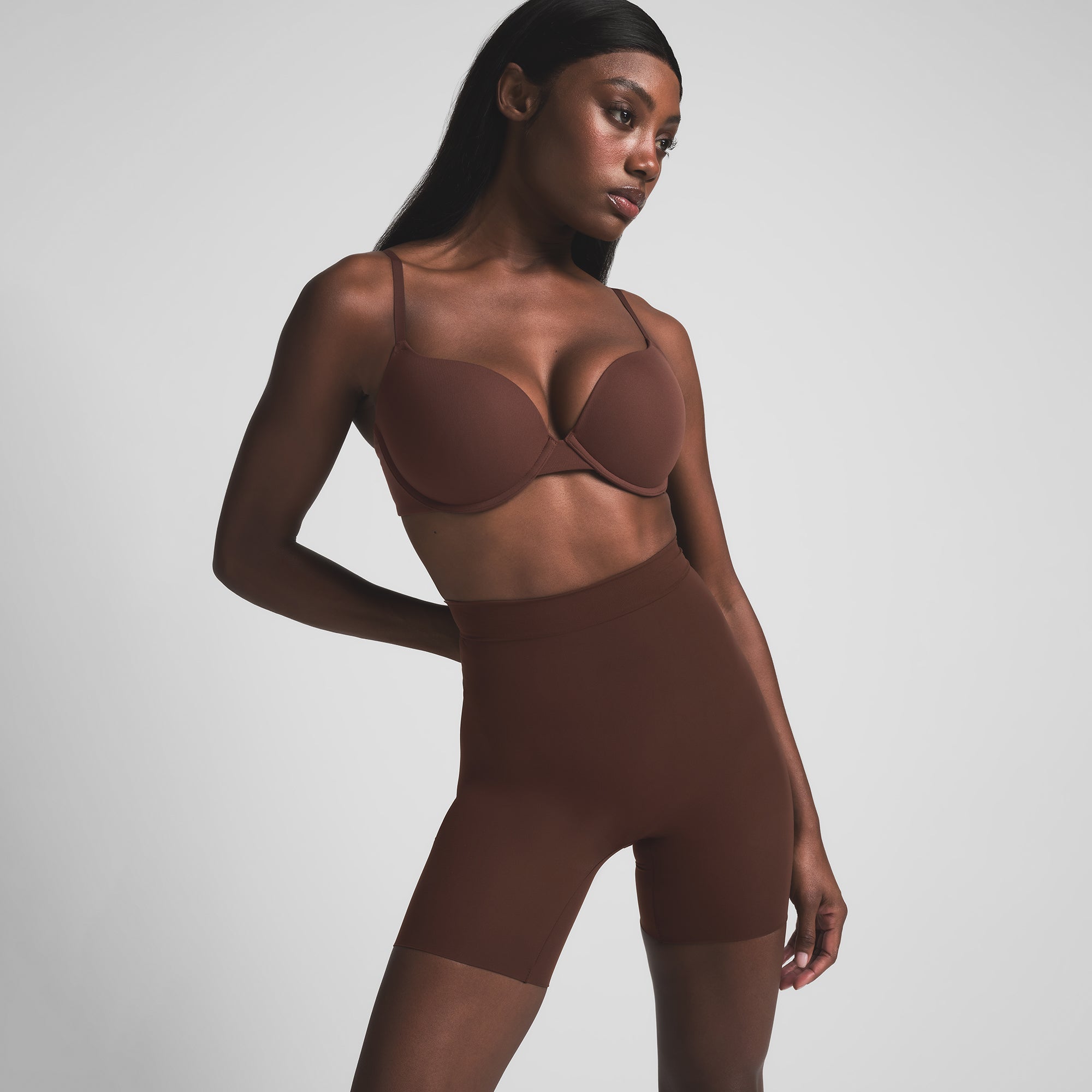 Sheer Seamless High-waisted Mid Thigh Short