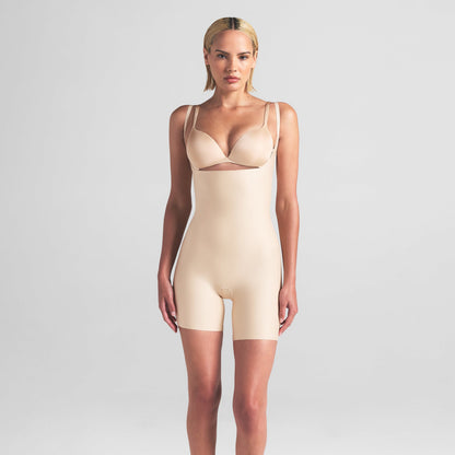 Skims Body Core Sculpt Open Bust Mid Thigh Bodysuit