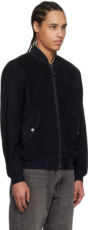 Polo Ralph Lauren Black Suede Bomber Jacket