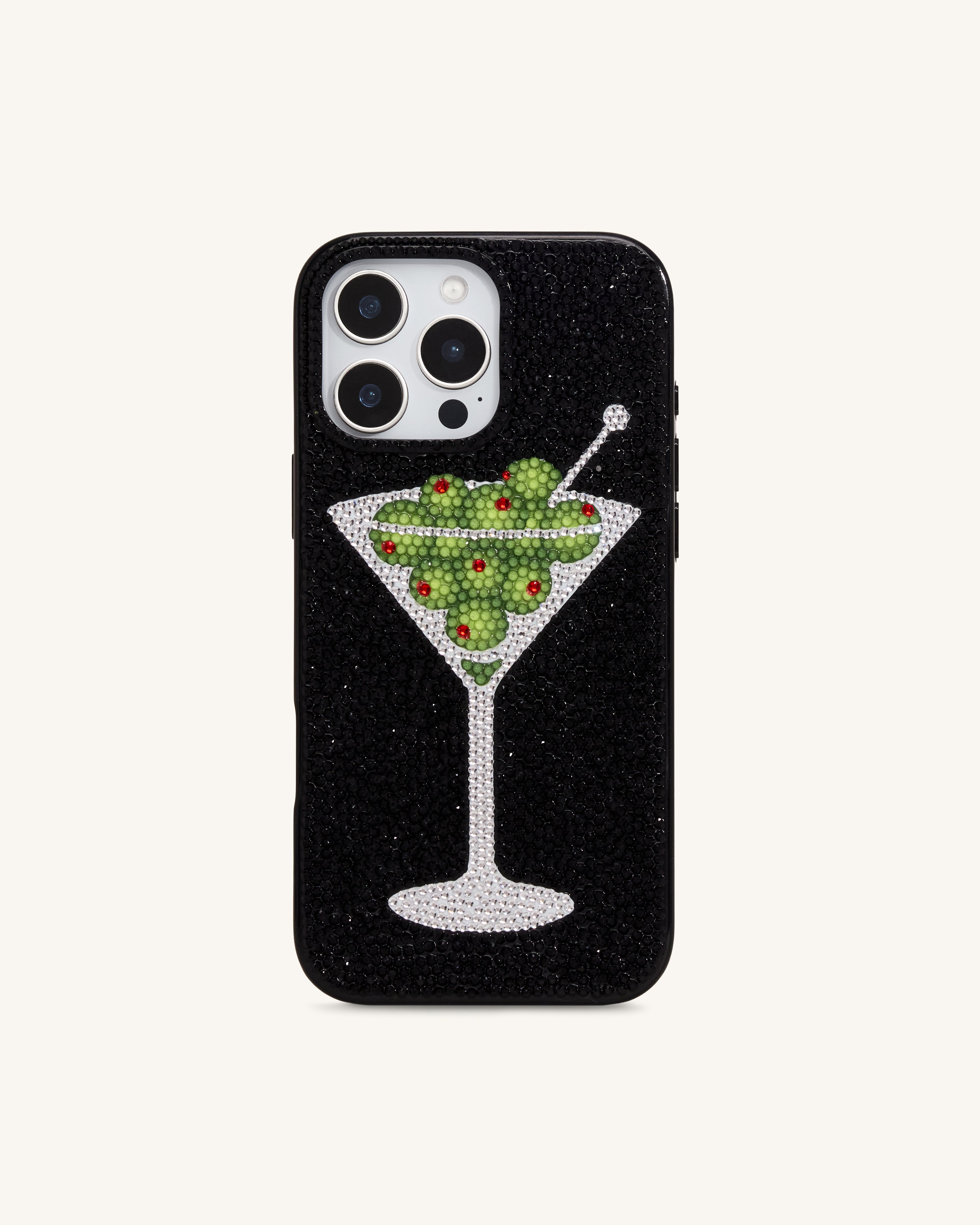 Olive Martini Artificial Crystal Phone Case - Orange