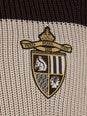 Fendi Brown Knitted Polo with Striped Motif and Fendi Club Patch on the Front in Cotton Man
