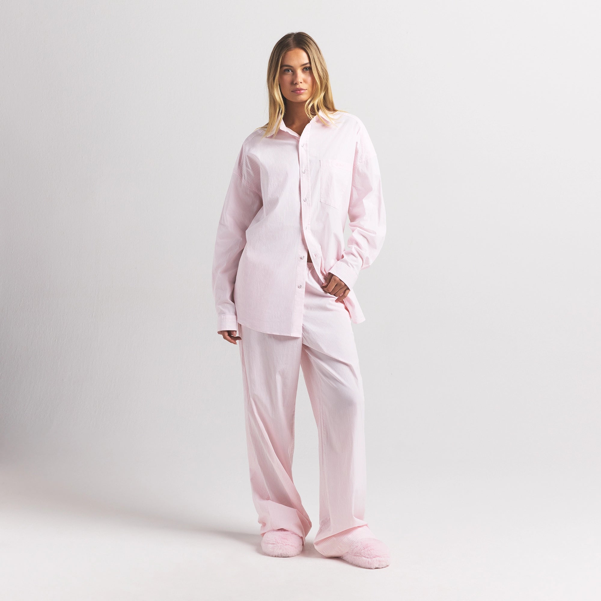 Cotton Poplin Oversized Sleep Set