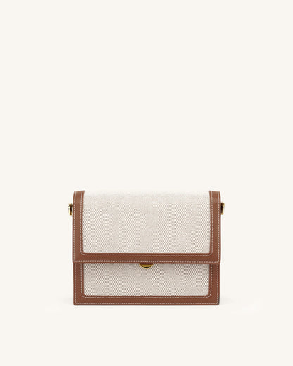 Mini Flap Crossbody - Brown Croc