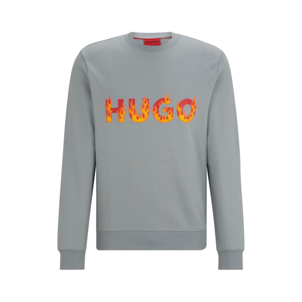 Hugo Boss cotton-terry sweatshirt with puffed flame logo - Size: M Sweatshirts | Shop From The Mirage