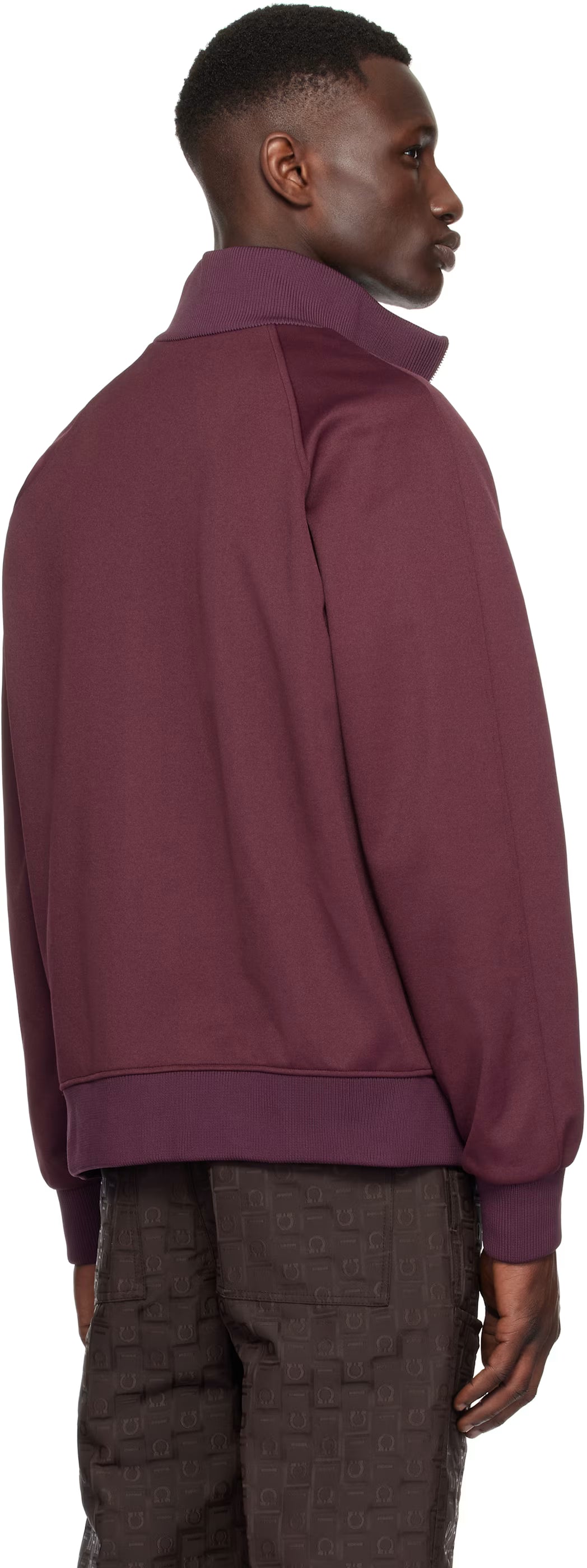 Ferragamo Burgundy Sporty Zip Up Track Jacket