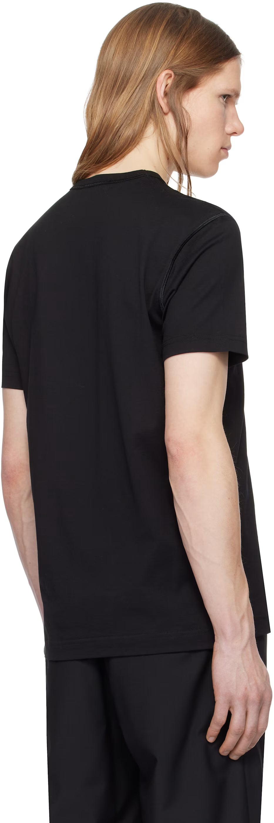Dolce&Gabbana Black Cotton Branded Tag T-shirt