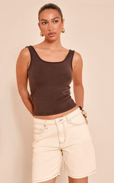 Ecru Low Rise Denim Jorts