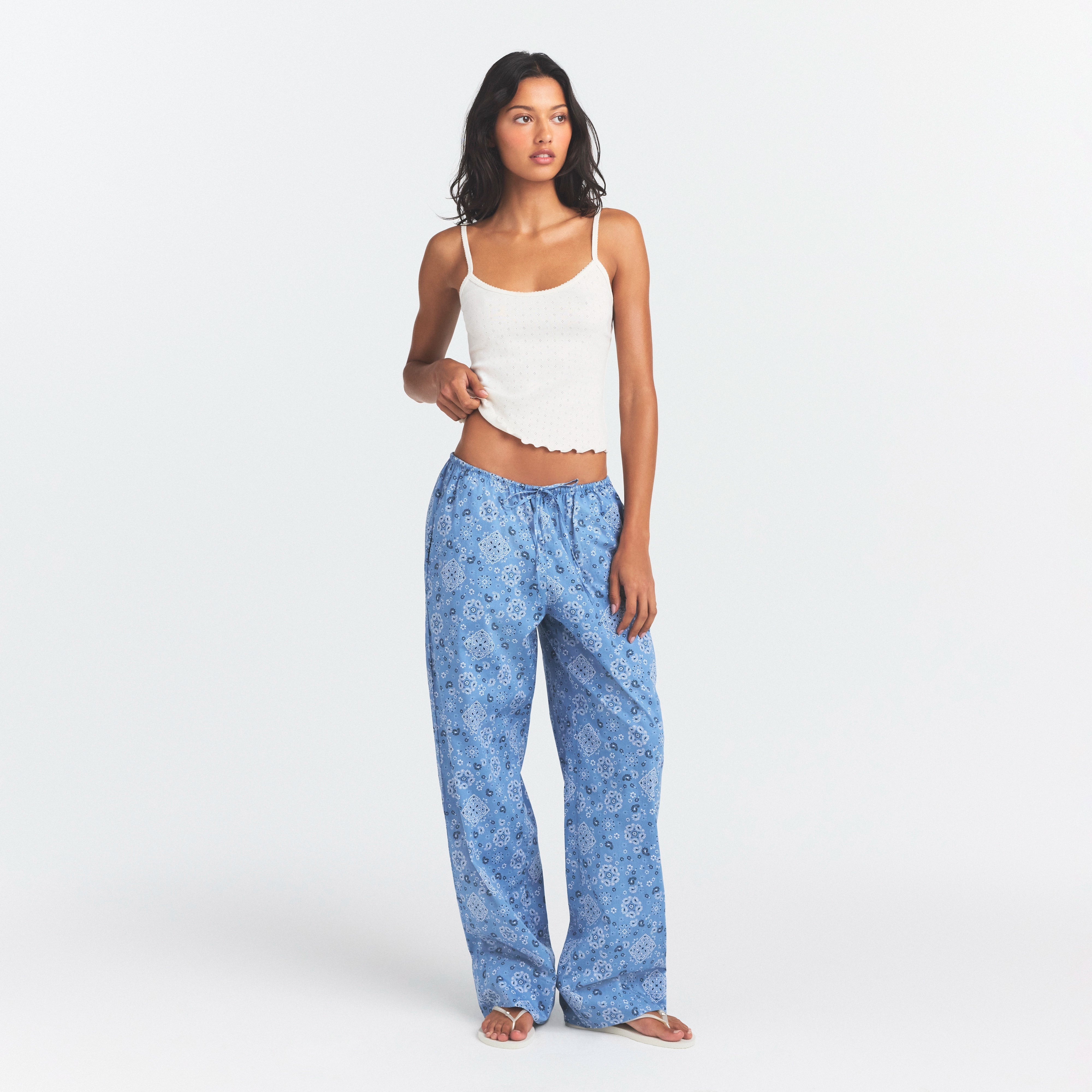 Cotton Poplin Sleep Straight Leg Pant