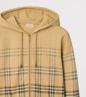 Cotton Gradient Check Hoodie