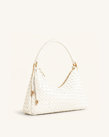 Lorena Woven Shoulder Bag - Emerald Green