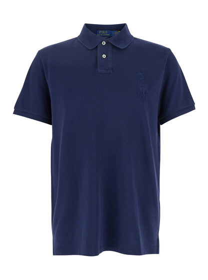 Polo ralph lauren Blue Polo Shirt with Large Pony Detail on the Front in Cotton Piquet Man