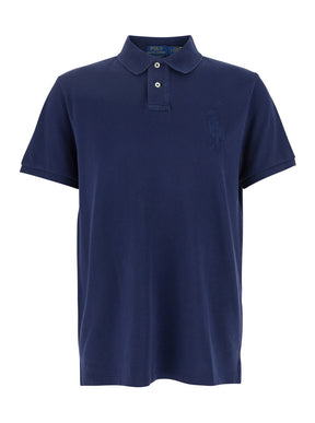 Polo ralph lauren Blue Polo Shirt with Large Pony Detail on the Front in Cotton Piquet Man