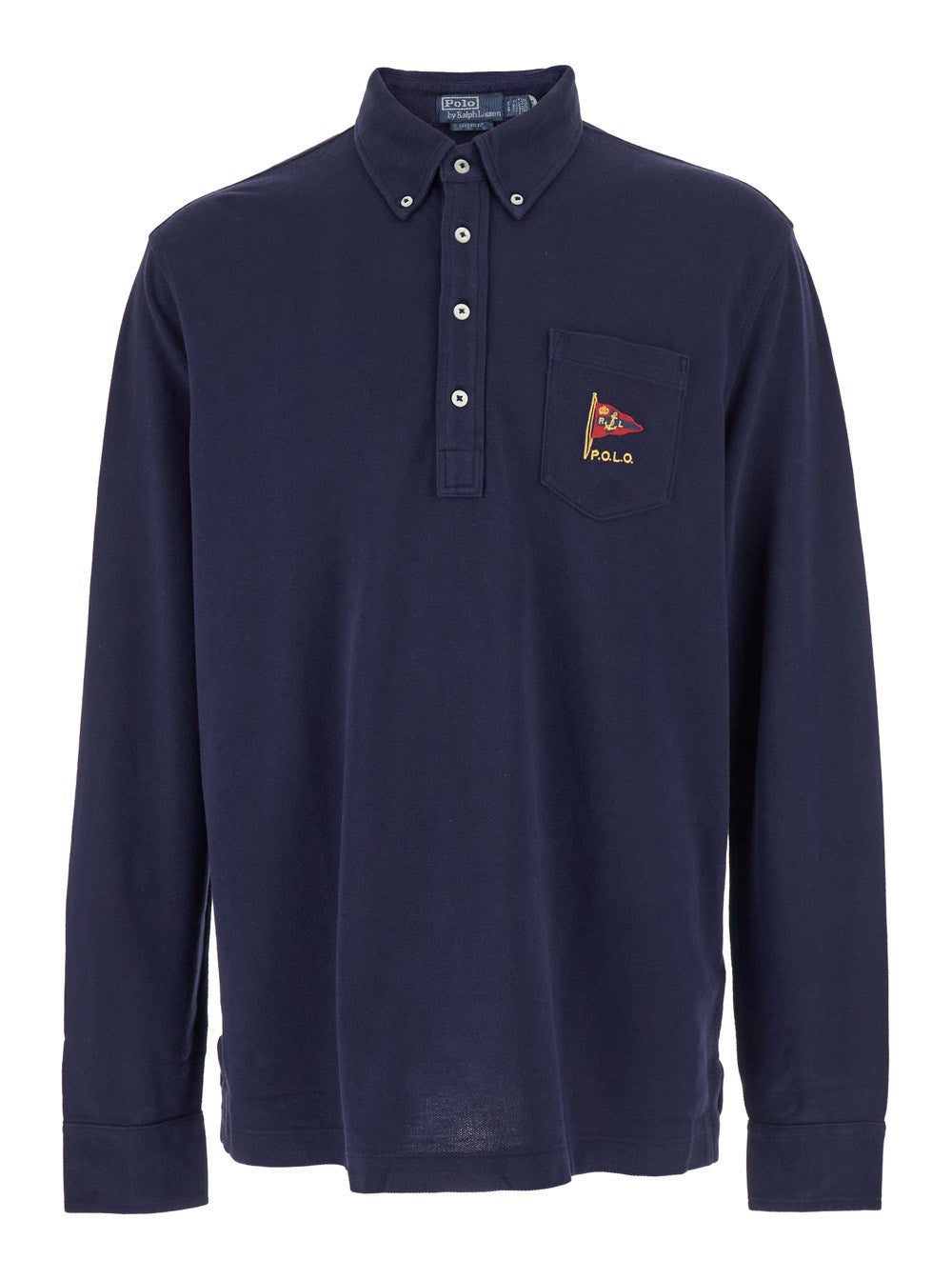 Polo ralph lauren "Classic Fit" Blue Polo with Classic Collar and Embroidered Logo on the Front in Cotton Mesh Man