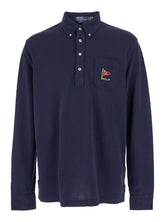 Polo ralph lauren "Classic Fit" Blue Polo with Classic Collar and Embroidered Logo on the Front in Cotton Mesh Man
