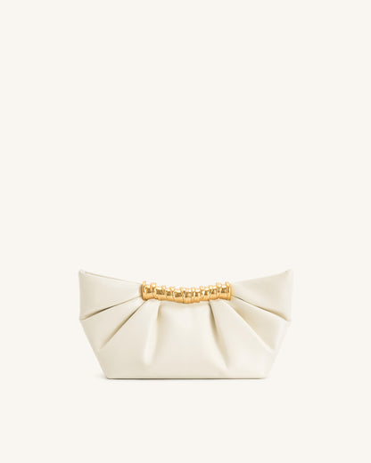 Leia Pleated Clutch - Black