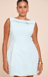 Plus Iced Mint Tailored Bow Detail A-line Dress