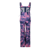 Women's Ski Jumpsuit, Bold Tie-Dye Design