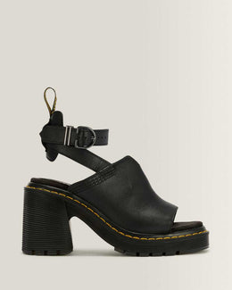 Millee Leather Open Toe Sandals — Black