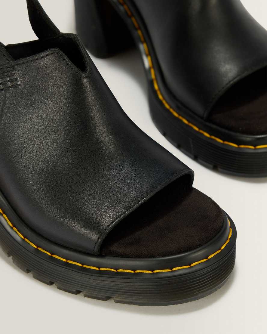 Millee Leather Open Toe Sandals — Black