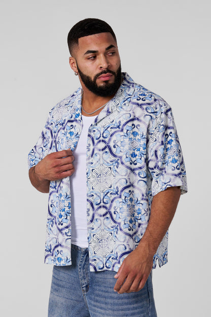 4093 - Mosaic Linen Button-Ups