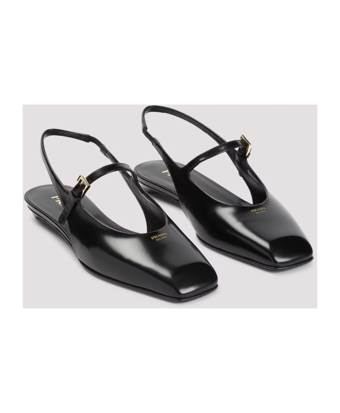 Prada Black Leather Slippers