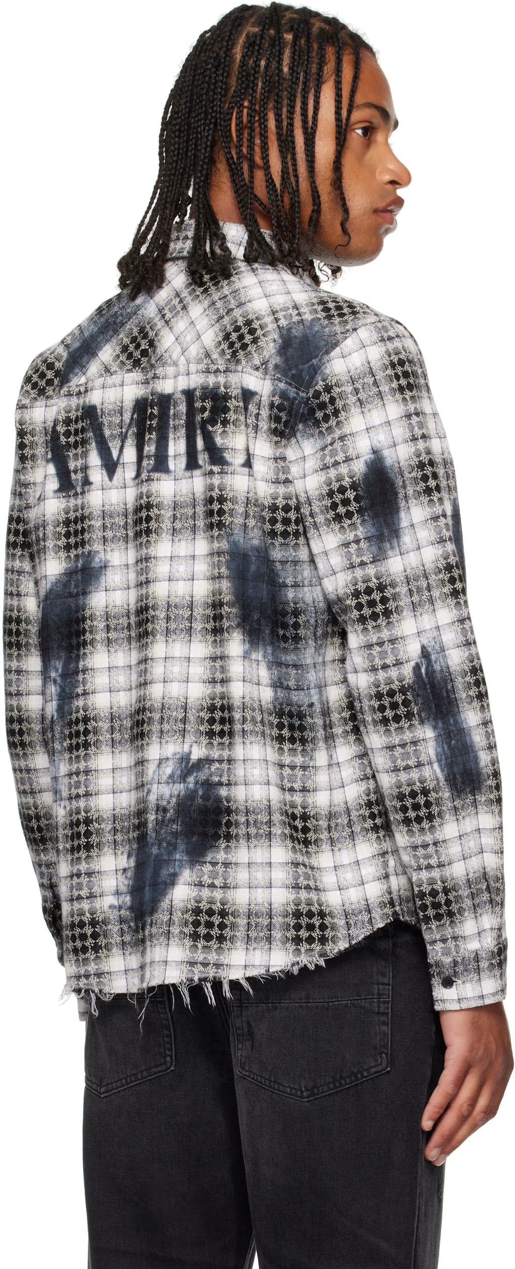 Black & White MA Quad Bleach Flannel Shirt