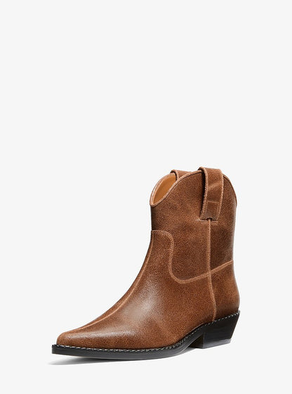 Noemie Distressed Leather Boot