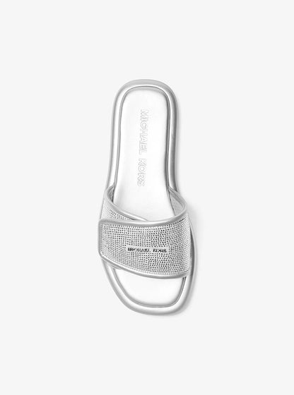 Suki Embellished Metallic Slide Sandal