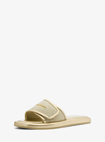 Suki Embellished Metallic Slide Sandal