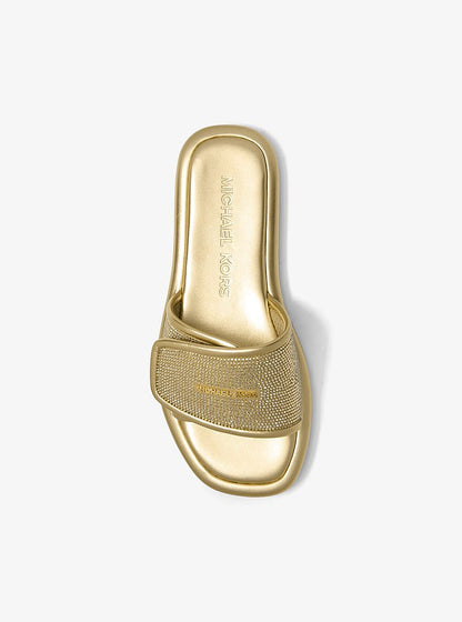 Suki Embellished Metallic Slide Sandal