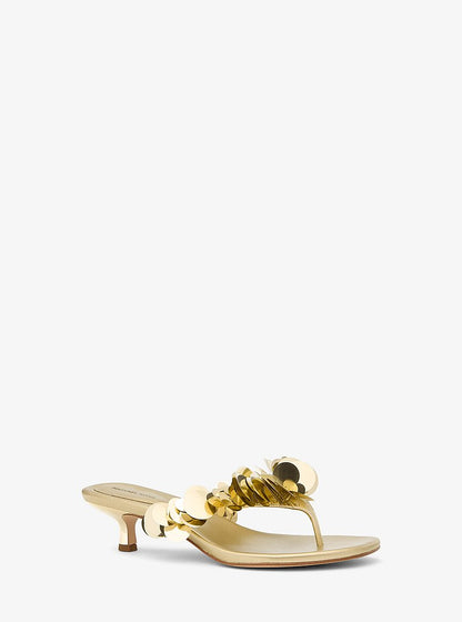 Loretta Sequin Embellished Metallic Sandal